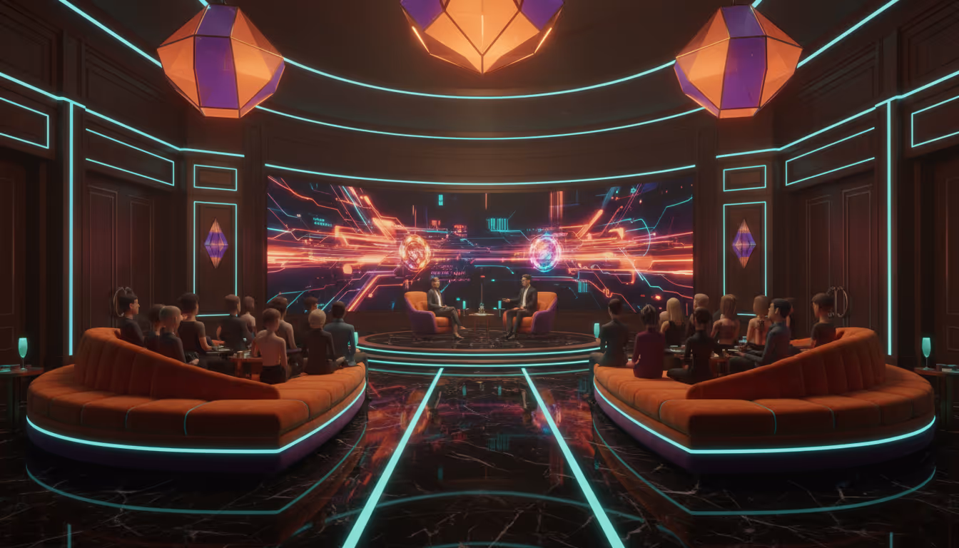 Game developers in studio discussing new slot features